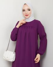 dubai kumaş yazlık elbise asm157 mürdüm 3