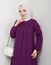 dubai kumaş yazlık elbise asm157 mürdüm 5