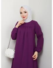 dubai kumaş yazlık elbise asm157 mürdüm 6