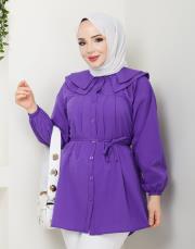 yaka detaylı yazlık tunik asm228 lila 6