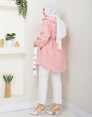 yaka detaylı yazlık tunik asm228 pudra 3