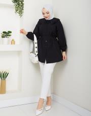 yaka detaylı yazlık tunik asm228 siyah 2