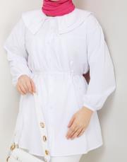 yaka detaylı yazlık tunik asm228 beyaz 3