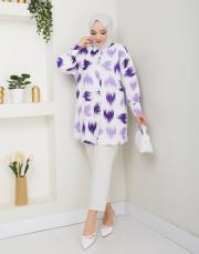 fırça desenlı tunik asm250 lila 3