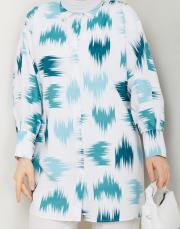 fırça desenlı tunik asm250 petrol mavisi 2