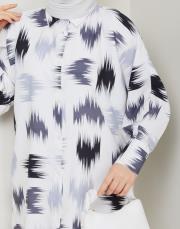 fırça desenlı tunik asm250 siyah 2