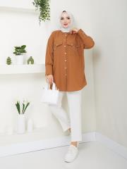 cep ve manşet detaylı zincirli yazlık tunik asm2068 taba 3