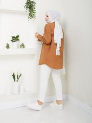 cep ve manşet detaylı zincirli yazlık tunik asm2068 taba 4