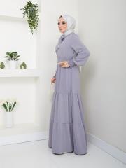 beli gipeli yazlık elbise asm217 gri 4