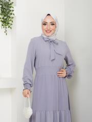 beli gipeli yazlık elbise asm217 gri 6