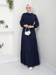 beli gipeli yazlık elbise asm217 lacivert 3