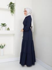 beli gipeli yazlık elbise asm217 lacivert 4