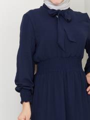 beli gipeli yazlık elbise asm217 lacivert 6