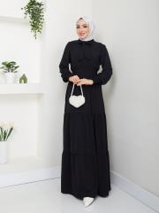 beli gipeli yazlık elbise asm217 siyah 2