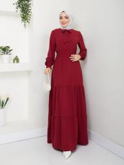 beli gipeli yazlık elbise asm217 bordo 3